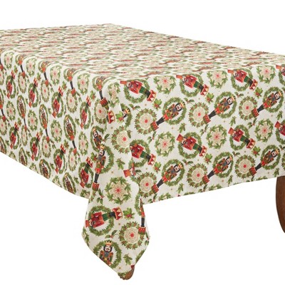 Saro Lifestyle Nutcracker Design Dining Tablecloth, Red/green, 65