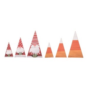 Transpac Reversible Gnome/Candy Corn Trees Set of 3 Home Decorations Christmas - 1 of 1