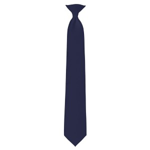 Jacob Alexander Men's Solid Color Pre-Tied Clip-On Uniform Neck Tie with Buttonholes - 1 of 4