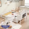 BABYYER Full Size Floor Bed with Bookcases and Blackboards, Solid Wood Platform Bed with Storage Headboards, Playhouse for Kids and Teens - 2 of 4