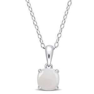 EVERLY JEWELRY | Sterling Silver Pendant with Gemstone and Created Gemstone – Multiple Stone Options - 1 of 4