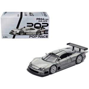 Mercedes-Benz CLK GTR Raw Metal 1/64 Diecast Model Car by Pop Race