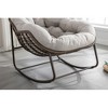 Lyngins Outdoor Rattan Nursery Rocking Chair with Steel Frame,Upholstered Glider Rocking Chair,Hand-woven Accent Chair for Living Room - 2 of 3