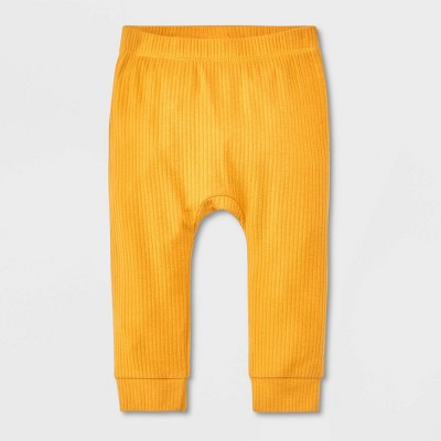 Image of Baby Ribbed Jogger Pants - Cat & Jack™ Yellow Newborn