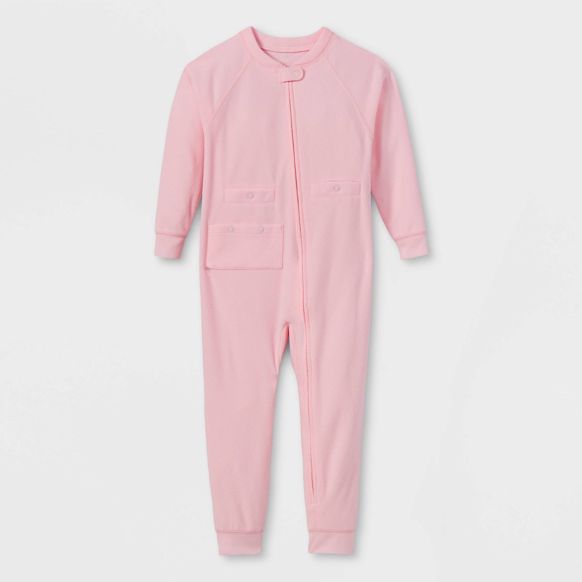 Toddlers' Adaptive Abdominal Access + Insulin Pocket Fleece Pajama Jumpsuit - Cat & Jack™ Light Pink 4T: Midweight, Machine Washable