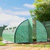 Outsunny Walk-in Tunnel Greenhouse with Hinged Doors, Mesh Windows, Upgraded Gardening Plant Warm House Tent - 2 of 4