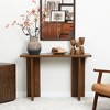 LuxenHome 46'' Wide Wood Console Table in Walnut Finish, Modern Entryway Table with Fluted Legs, Narrow Sofa Tables for Living Room Brown - 4 of 4