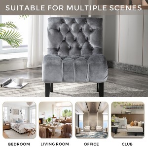 Ridstar Upholstered Modern Velvet Accent Chair With Wooden Legs For Reading, Living Room-Silver - 1 of 4