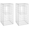 vidaXL Gabion Basket Posts 2 pcs 19.7"x19.7"x39.4" Iron - 2 of 4