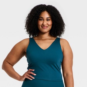 Women's Flex V-Neck Cropped Sports Bra - All In Motion™ - 1 of 4