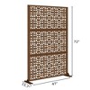 Dovelina Metal Outdoor Privacy Screen Freestanding Patio Decorative Screens - 72"x35", Brown, Perilla - 3 of 4
