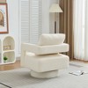 LOVMOR 29.13" W Square Swivel Accent Chair, Modern Rotating Arm Chair with Open Back,360 Degree Rotation, Lounge Club Chair w/ Removable Back Cushion - 3 of 4