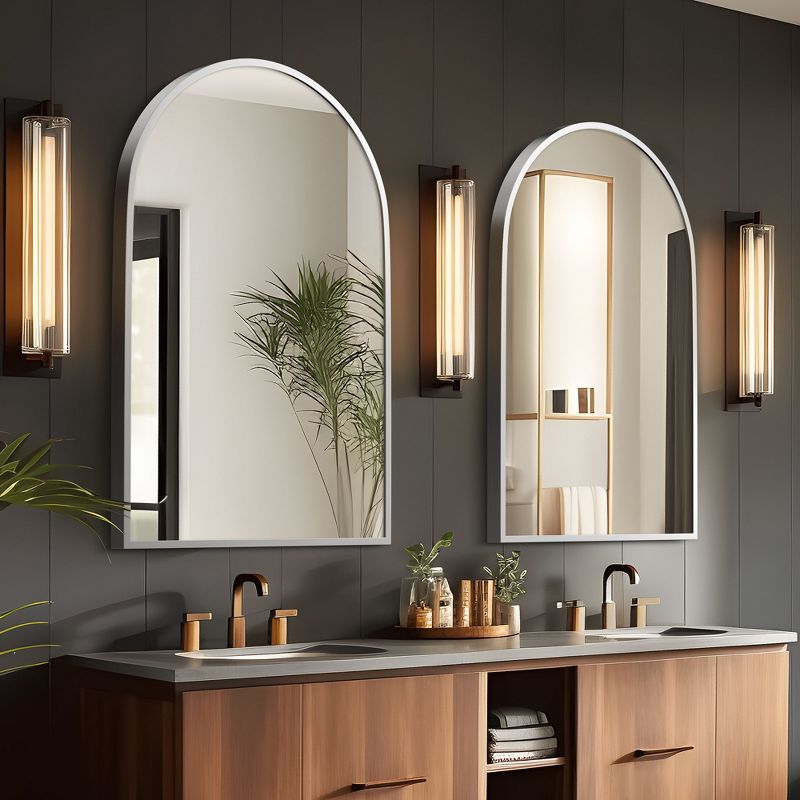 Neutypechic Modern Metal Arched Wall Mirror Bathroom Vanity Mirror, 5 of 7
