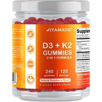 Vitamin D3 K2 with Calcium Gummies - 240 Count