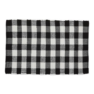 Design Imports Buffalo Check Chindi - Black & White - 26 X 40 In