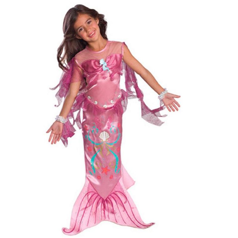Rubies Girl's Pink Mermaid Costume, 1 of 3