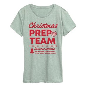 Women's - Instant Message - Christmas Prep Team Short Sleeve Graphic T-Shirt - 1 of 4
