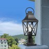 Syemin Outdoor Wall Lights Lamp Post Light Fixture, Lampshade Waterproof, Fence Post Deck Lighting, Black, 7"*7"*21.3" - 2 of 4