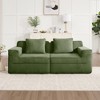 2-Seat Corduroy Modular Boneless Loveseat Sofa Couch with Throw Pillows and No Assembly Needed - 3 of 4