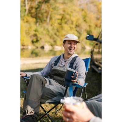 Heathered Royal Folding Camping Chair with Armrests