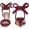 Perphy Women's Open Toe Ankle Tie Ruched Strap Bridal Kitten Heels Sandals - 2 of 4
