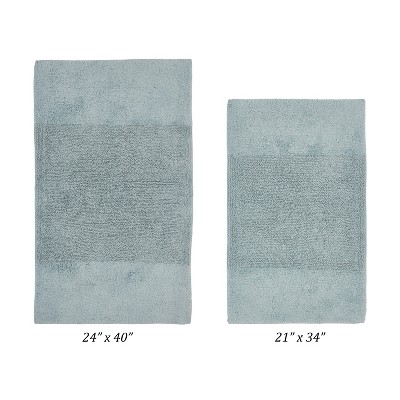 Granada 2 Piece Bath Rug Set 100% Premium Cotton Tufted Non-Slip Backing Bathmats for Bathroom, Super Soft Absorbent, Machine Washable