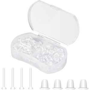 80pcs Hypoallergenic Plastic Stud Earrings - 3mm Medical Grade for Sensitive Ears - 1 of 4