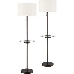 Possini Euro Design Modern Floor Lamp With Table Usb And Ac Power Outlet  63.5