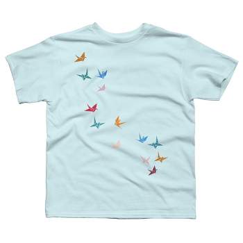 Boy's Design By Humans Flying Paper Cranes Birds By Magnussons T-Shirt
