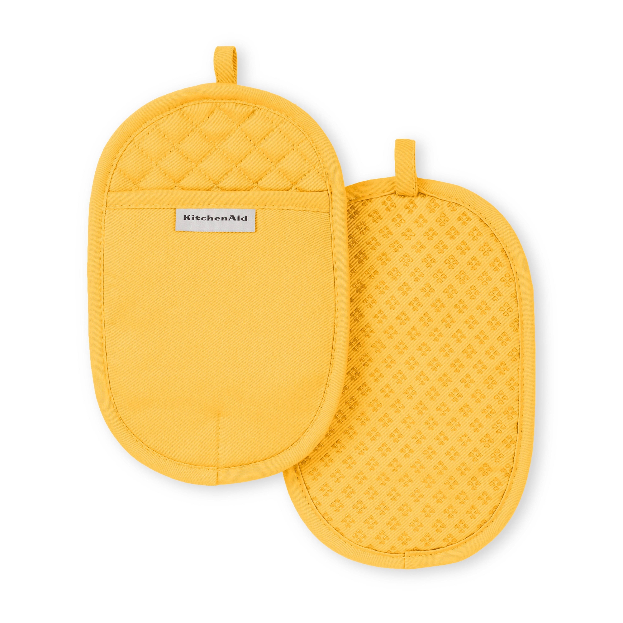 KitchenAid 2pk Cotton Asteroid Pot Holders, Yellow