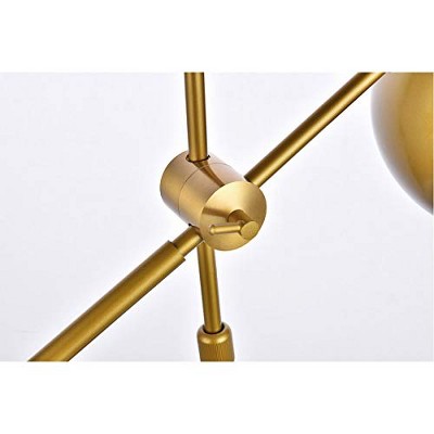 Adjustable Brass Globe Iron Table Lamp with Black Cord