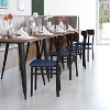 Flash Furniture Wright Set of 2 Commercial Grade Dining Chairs with 500 LB. Capacity Steel Frame, Solid Wood Seat, and Boomerang Back - 4 of 4