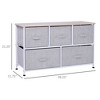 NicBex 5 Drawers Dresser for Bedroom,Fabric Dresser with Wooden Platform,Dressers for Kids Room,Living Room,Entry and Hallway,Gray - 3 of 4