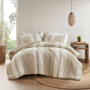 NicBex 3 Pcs Comforter Set Casual Boho Aesthetic Bedding Set, Cotton Jacquard Waffle Bedding Comforter Sets, 1 Comforter, 2 Pillow Shams - 1 of 4