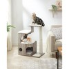 Feandrea WoodyWonders Cat Tree, 33.9-Inch Modern Cat Tower, Cat Condo with 3 Perches, Scratching Post and Mat, Cave, 4 Removable Washable Cushions - 3 of 4