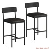 Kitchen Island Bar Stools Set of 2, Counter Height Bar Stools w/Back & Upholstered Wider Seat, Kitchen Barstools with Footrest - 3 of 4