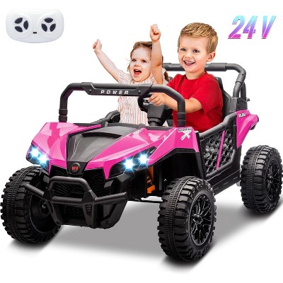 Garvee 24V Ride On UTV for Big Kids, 2 Seater Electric Car with Remote Control, LED Lights, Shock Absorbers, Storage, Ride On Toy for Kids