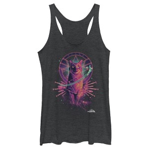 Women's Marvel Galactic Goose Cat Racerback Tank Top - 1 of 3