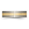 Black Bow Jewelry 6mm Titanium & 14k Gold Inlay Flat Satin Standard Fit Band - 3 of 4