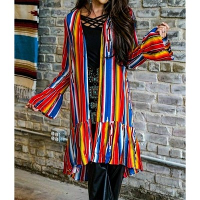 Women's Serape Flounce Duster Duster - Lucky & Blessed