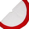 Northlight 26" Traditional White Velveteen Christmas Tree Skirt with Red Trim - image 3 of 3