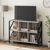 6 Cube Storage Organizer, Industrial Horizontal Bookshelf with Metal Frame, Thick wooden Low & Long bookshelf - 4 of 4