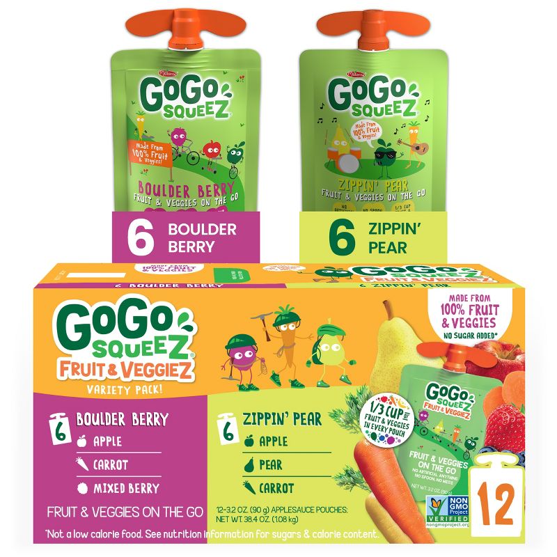 GoGo SqueeZ Variety Fruit and Veggies Applesauce On-The-Go Pouch - 38.4oz, 1 of 10