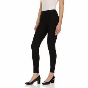 Premium Women's Stretch Ponte Pants With 5 Stylish Pockets - Perfect for Wear to Work - Dressy Leggings - 1 of 3