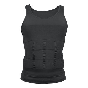 Unique Bargains Men Body Slimming Tummy Shaper Underwear Stretch Shapewear Waist Girdle Shirt Nylon - 1 of 4