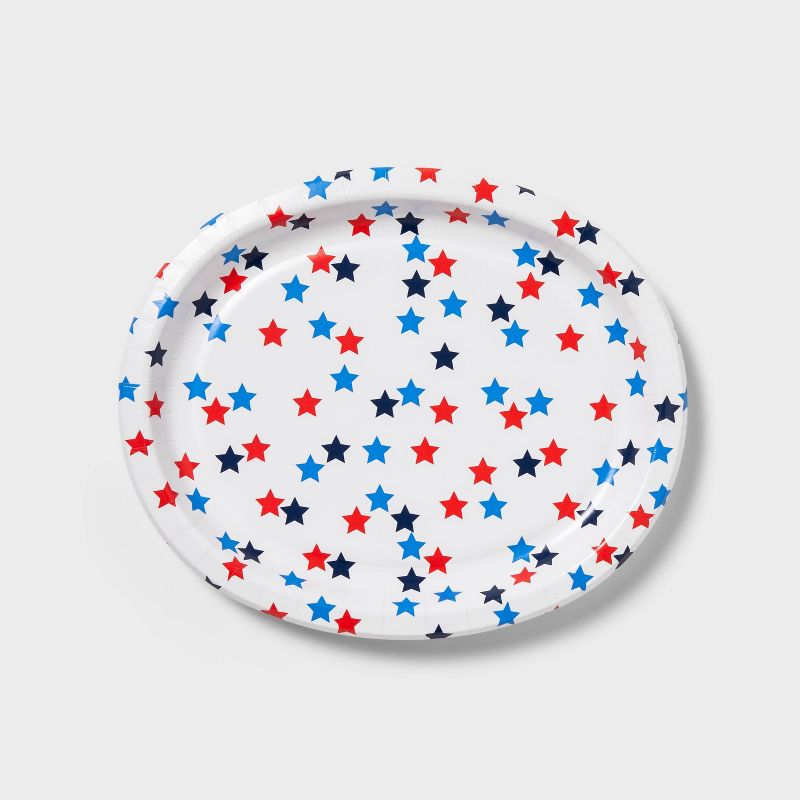 10ct Paper Oval Platter Stars Red/Blue - Sun Squad&#8482;, 1 of 4