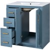 Grungis Bathroom Vanity with Ceramic Sink Combo,Freestanding Bathroom Storage Cabinet with Wood Frame and 3 Drawers&Soft Closing Doors - 4 of 4