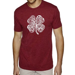 LA Pop Art Men's Premium Blend Word Art T-shirt - Feeling Lucky - 1 of 4