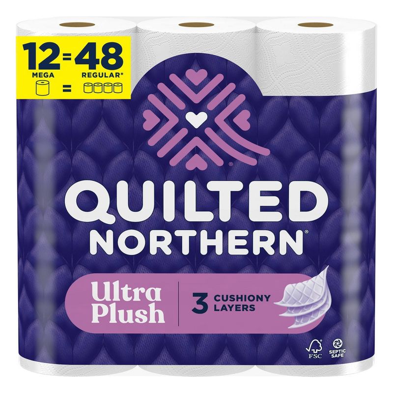 Quilted Northern Ultra Plush Toilet Paper - 12 Mega Rolls, 1 of 7