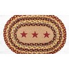 Earth Rugs Burgundy Stars Braided Oval Placemat – Farmhouse Style 13"x19" - 2 of 3